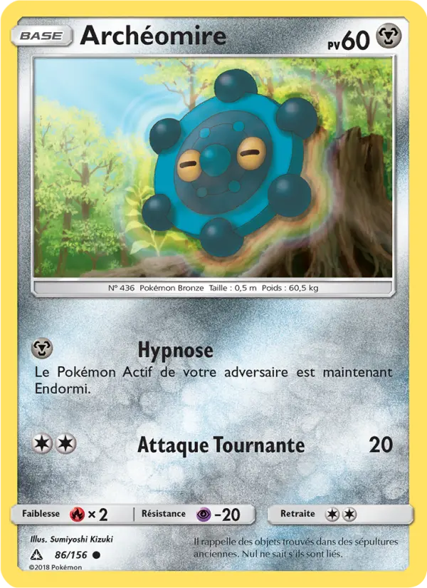Scan HD carte Pokémon Archéomire 86/156 — Ultra-Prisme