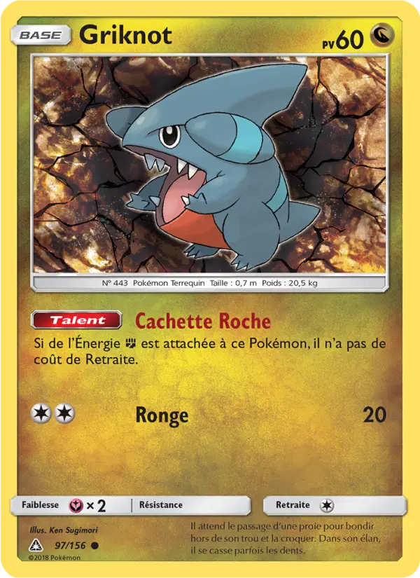 Scan HD carte Pokémon Griknot 97/156 — Ultra-Prisme