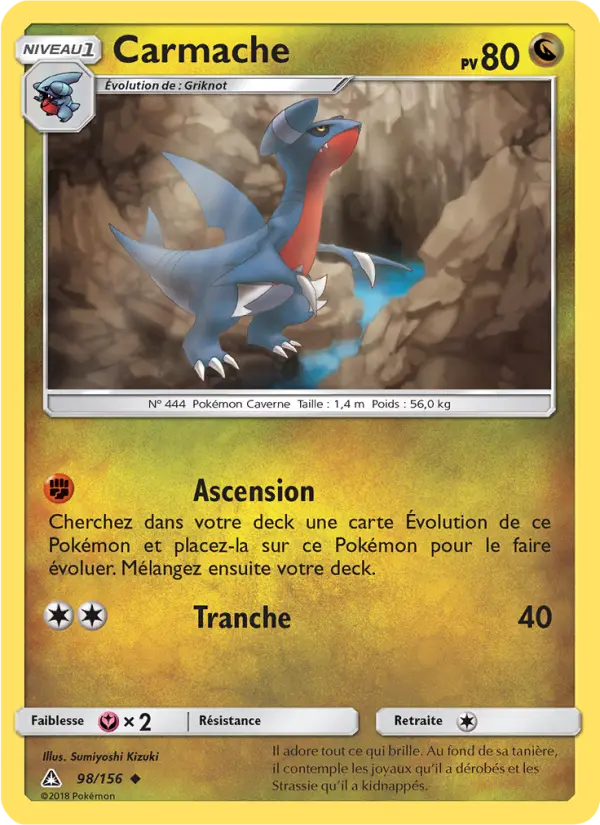 Scan HD carte Pokémon Carmache 98/156 — Ultra-Prisme