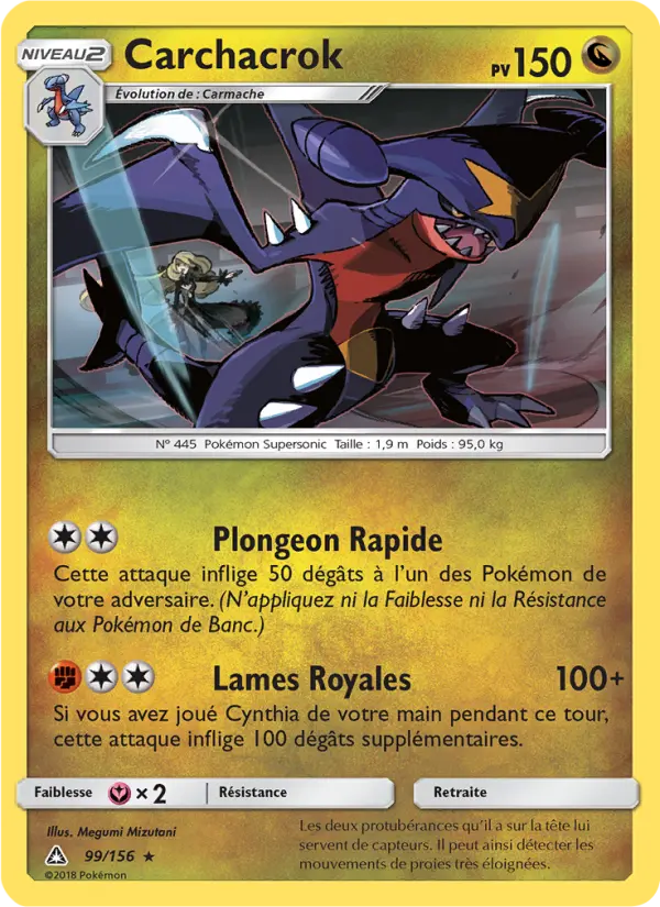 Scan HD carte Pokémon Carchacrok 99/156 — Ultra-Prisme