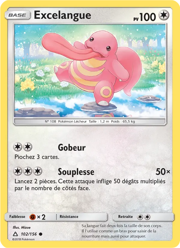 Scan HD carte Pokémon Excelangue 102/156 — Ultra-Prisme