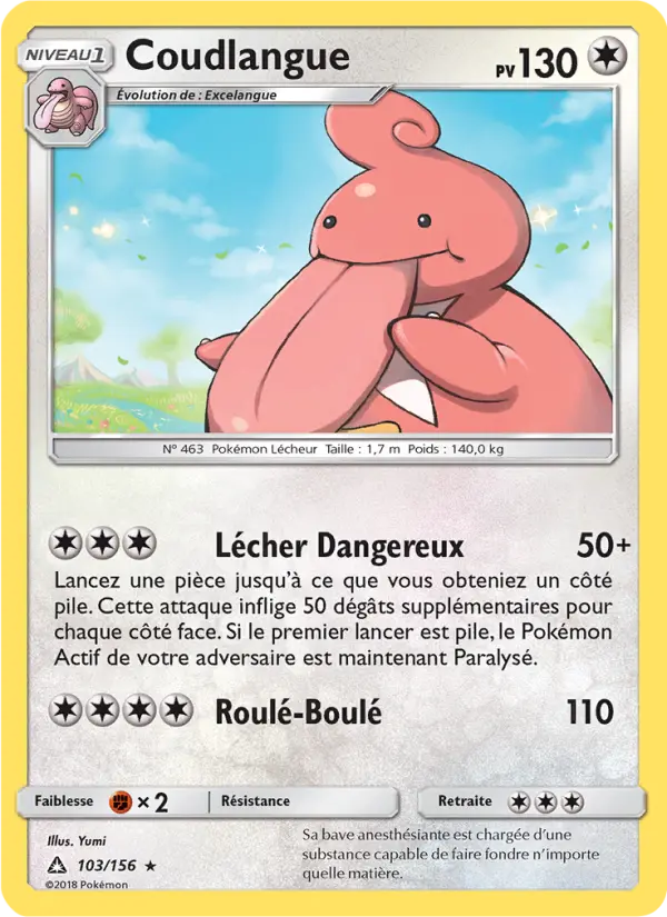 Scan HD carte Pokémon Coudlangue 103/156 — Ultra-Prisme