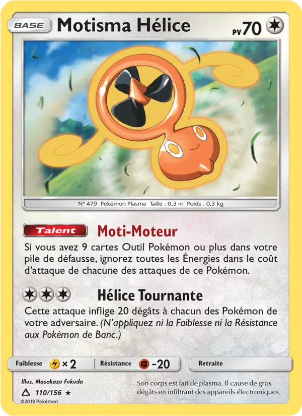 Scan HD carte Pokémon Motisma Hélice 110/156 — Ultra-Prisme