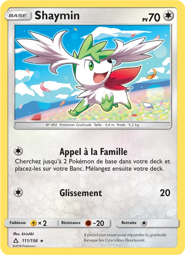 Scan HD carte Pokémon Shaymin 111/156 — Ultra-Prisme