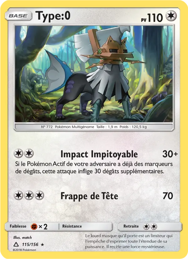 Scan HD carte Pokémon Type:0 115/156 — Ultra-Prisme