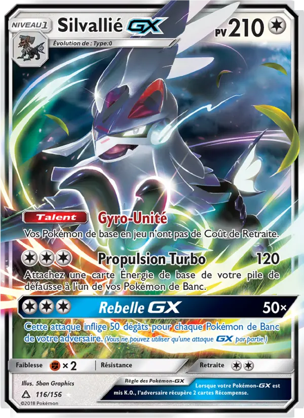Scan HD carte Pokémon Silvallié GX 116/156 — Ultra-Prisme