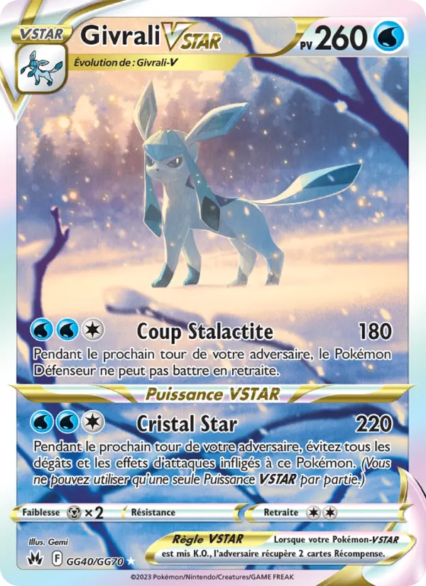Scan HD carte Pokémon Givrali VSTAR GG40/159 — Zénith Suprême
