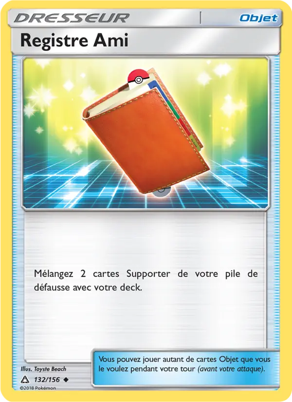Scan HD carte Pokémon Registre Ami 132/156 — Ultra-Prisme