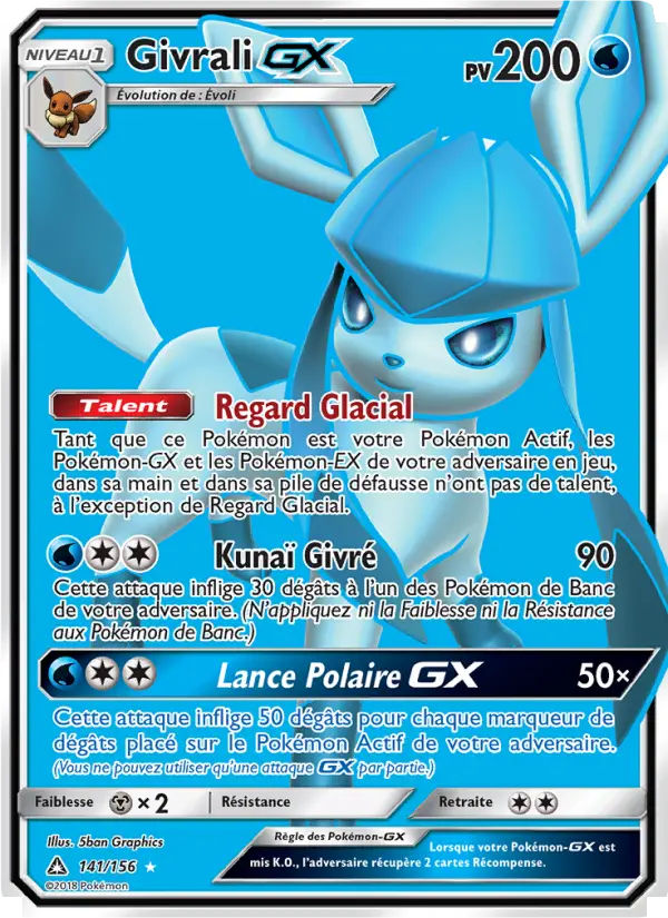 Scan HD carte Pokémon Givrali GX 141/156 — Ultra-Prisme