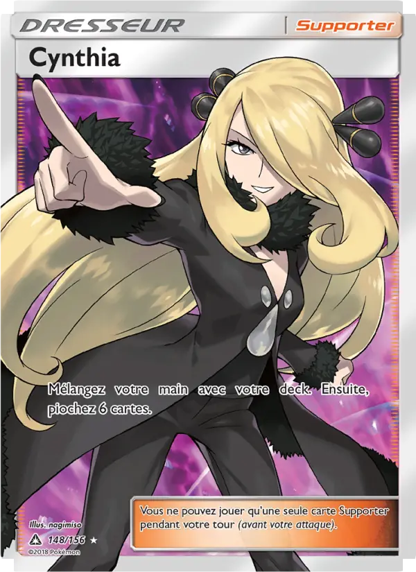 Scan HD carte Pokémon Cynthia 148/156 — Ultra-Prisme