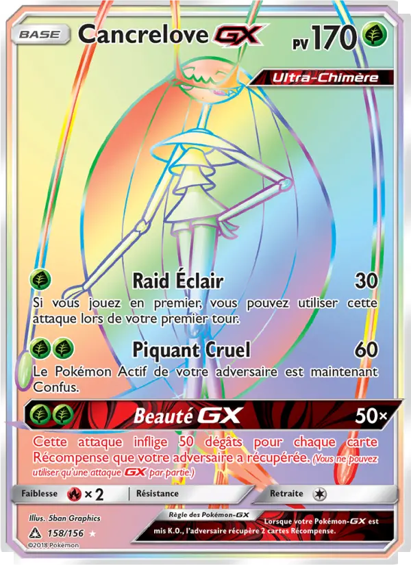 Scan HD carte Pokémon Cancrelove GX 158/156 — Ultra-Prisme