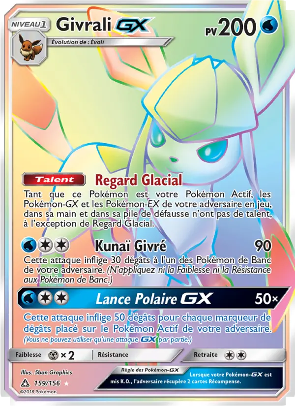 Scan HD carte Pokémon Givrali GX 159/156 — Ultra-Prisme
