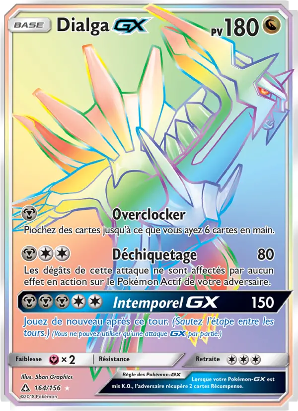 Scan HD carte Pokémon Dialga GX 164/156 — Ultra-Prisme