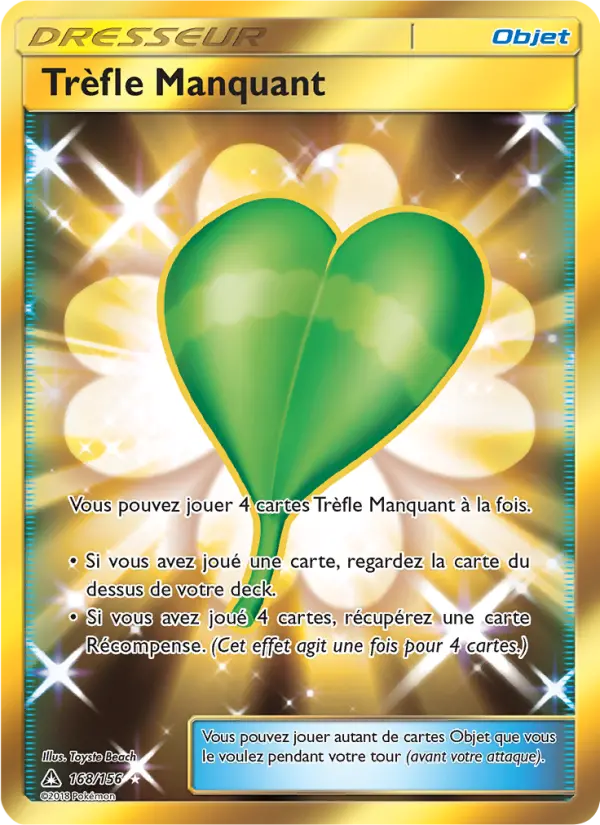 Scan HD carte Pokémon Trèfle Manquant 168/156 — Ultra-Prisme