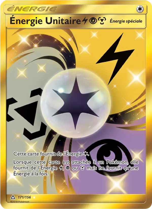 Scan HD carte Pokémon Énergie Unitaire LightningPsychicMetal 171/156 — Ultra-Prisme