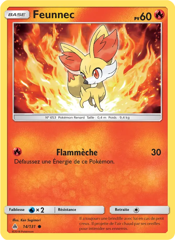 Scan HD carte Pokémon Feunnec 14/131 — Lumière Interdite