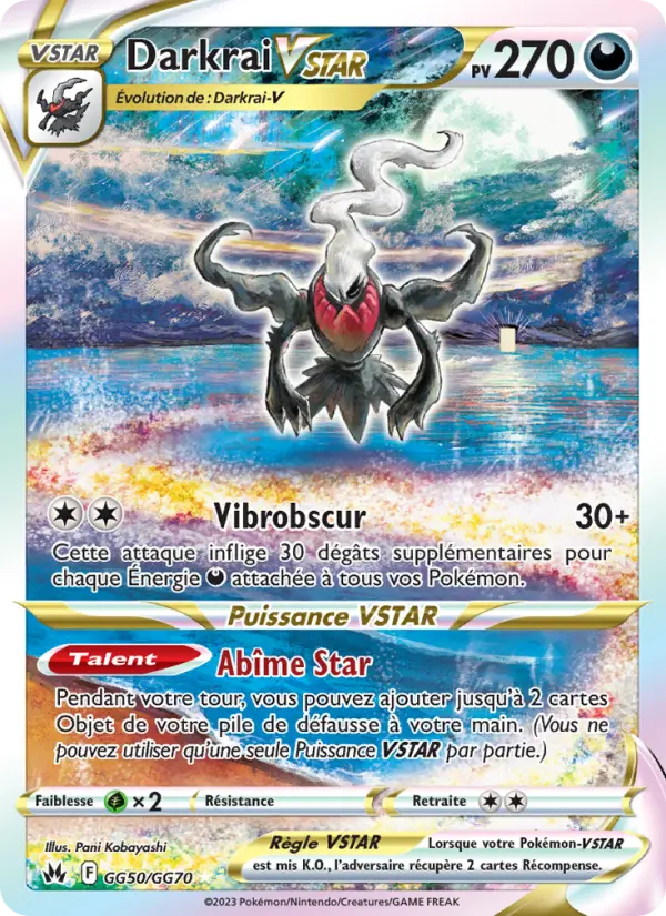 Scan HD carte Pokémon Darkrai VSTAR GG50/159 — Zénith Suprême