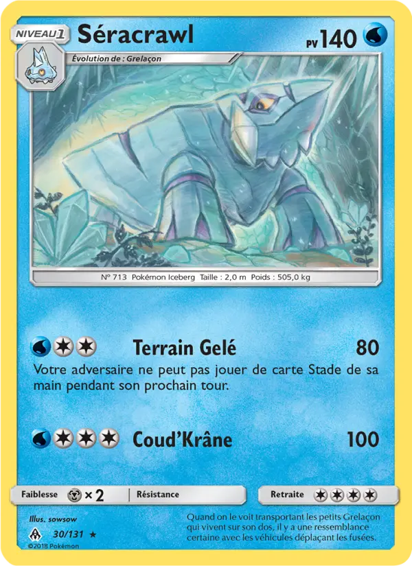 Scan HD carte Pokémon Séracrawl 30/131 — Lumière Interdite