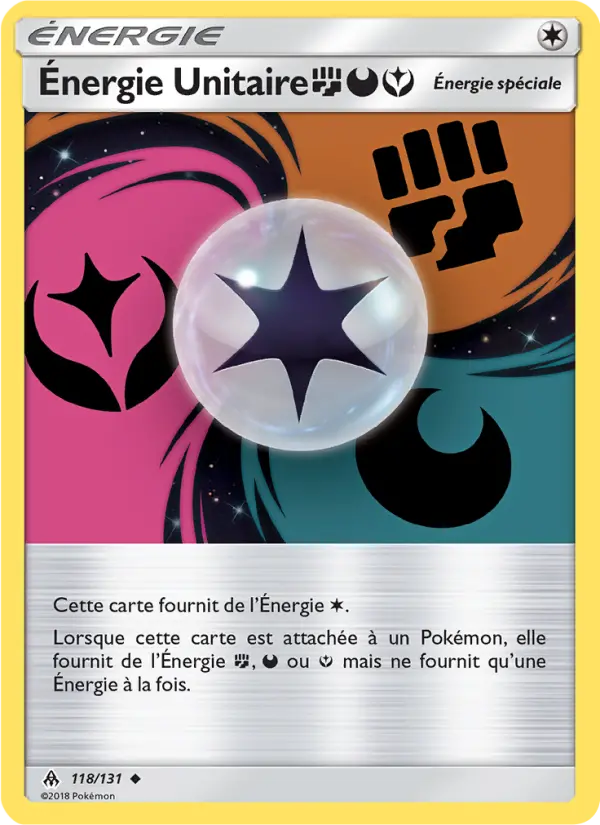 Scan HD carte Pokémon Énergie Unitaire FightingDarknessFairy 118/131 — Lumière Interdite