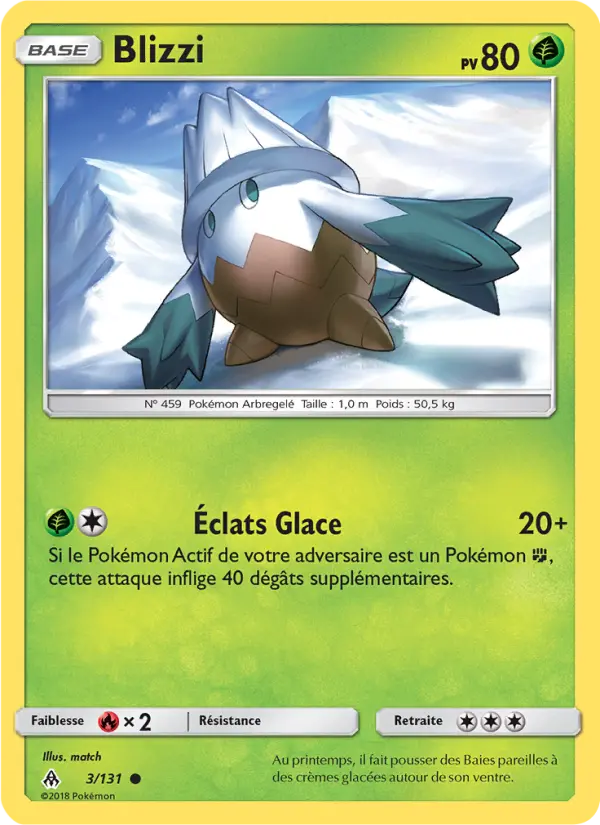 Scan HD carte Pokémon Blizzi 3/131 — Lumière Interdite