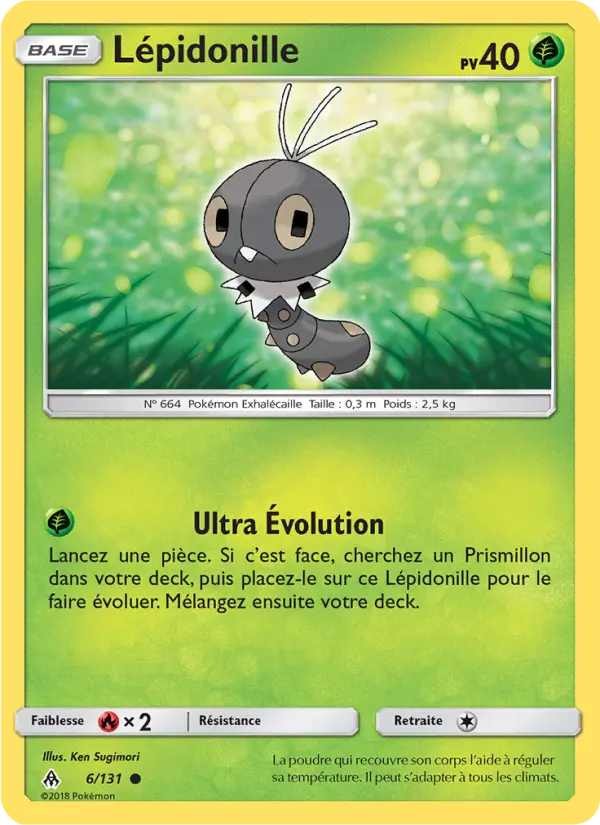 Scan HD carte Pokémon Lépidonille 6/131 — Lumière Interdite
