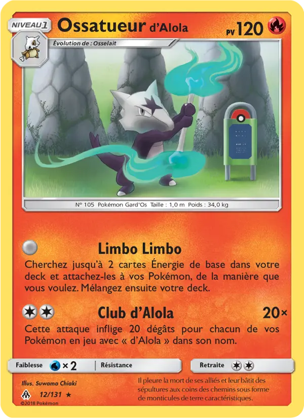 Scan HD carte Pokémon Ossatueur d’Alola 12/131 — Lumière Interdite