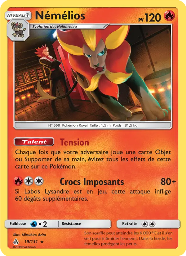 Scan HD carte Pokémon Némélios 19/131 — Lumière Interdite