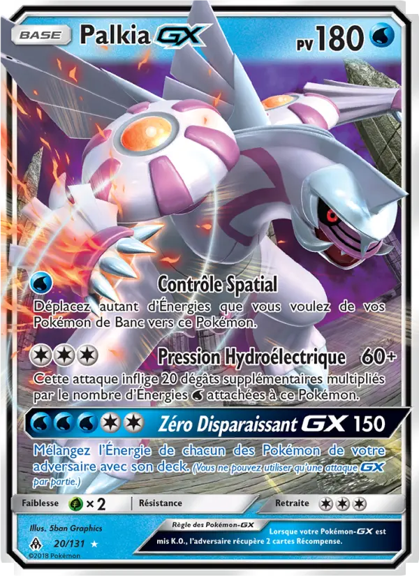 Scan HD carte Pokémon Palkia GX 20/131 — Lumière Interdite