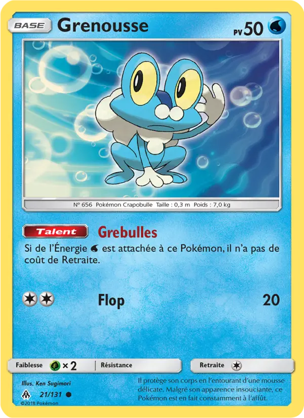 Scan HD carte Pokémon Grenousse 21/131 — Lumière Interdite