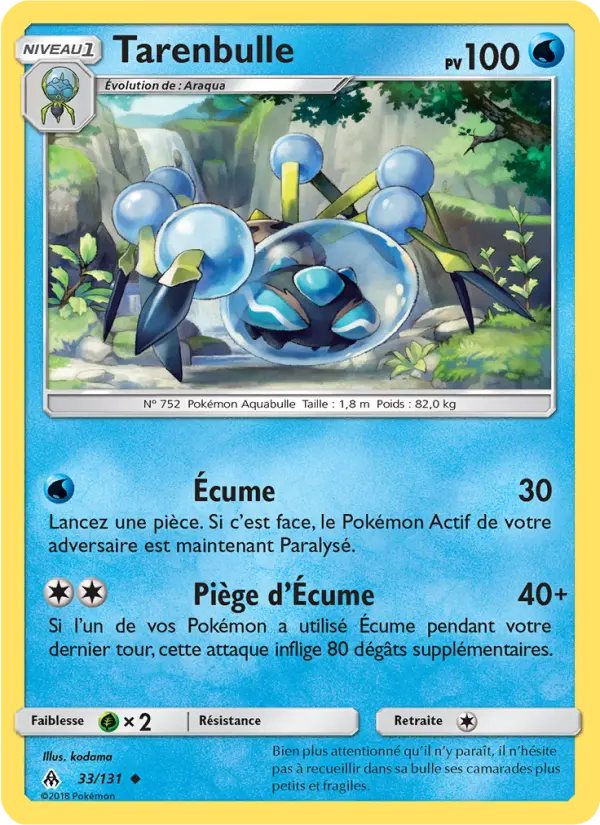 Scan HD carte Pokémon Tarenbulle 33/131 — Lumière Interdite