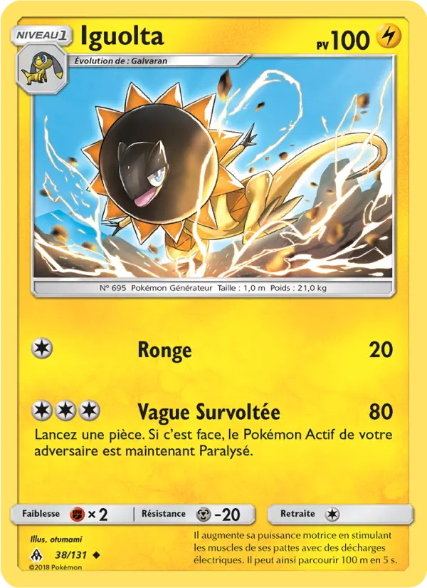 Scan HD carte Pokémon Iguolta 38/131 — Lumière Interdite