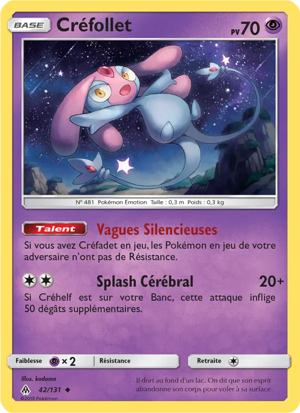 Scan HD carte Pokémon Créfollet 42/131 — Lumière Interdite