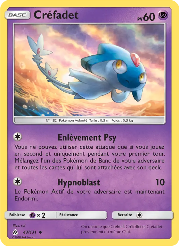 Scan HD carte Pokémon Créfadet 43/131 — Lumière Interdite