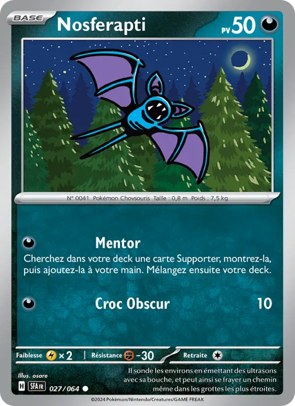 Scan HD carte Pokémon Nosferapti 027/64 — Fable Nébuleuse