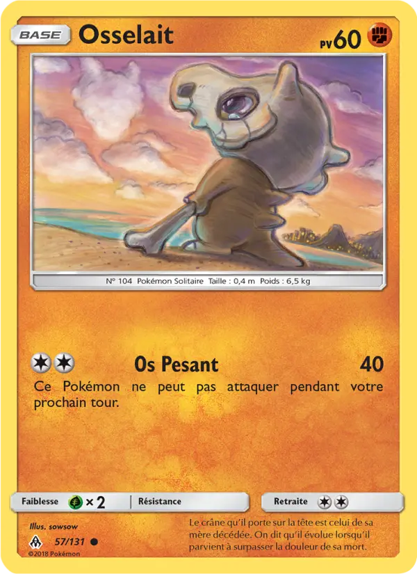 Scan HD carte Pokémon Osselait 57/131 — Lumière Interdite