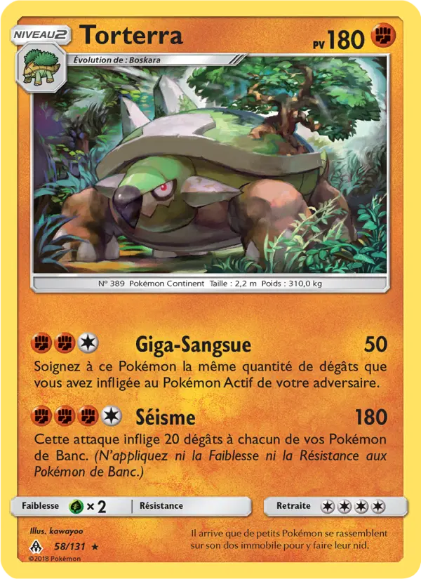 Scan HD carte Pokémon Torterra 58/131 — Lumière Interdite