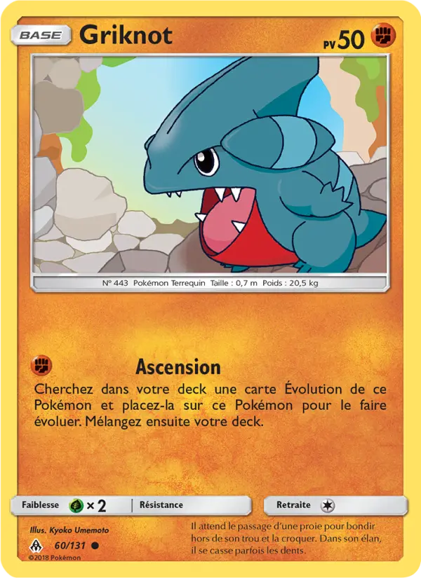 Scan HD carte Pokémon Griknot 60/131 — Lumière Interdite