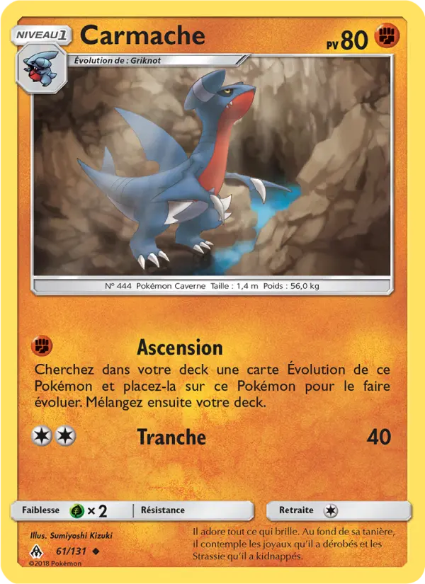 Scan HD carte Pokémon Carmache 61/131 — Lumière Interdite