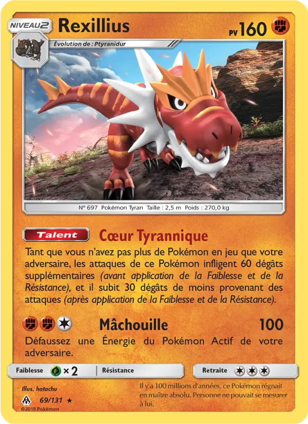 Scan HD carte Pokémon Rexillius 69/131 — Lumière Interdite
