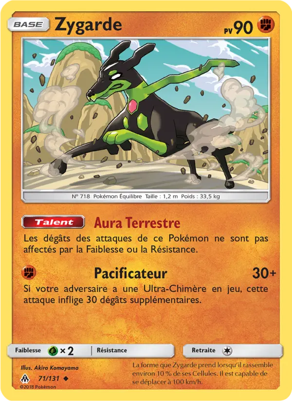 Scan HD carte Pokémon Zygarde 71/131 — Lumière Interdite