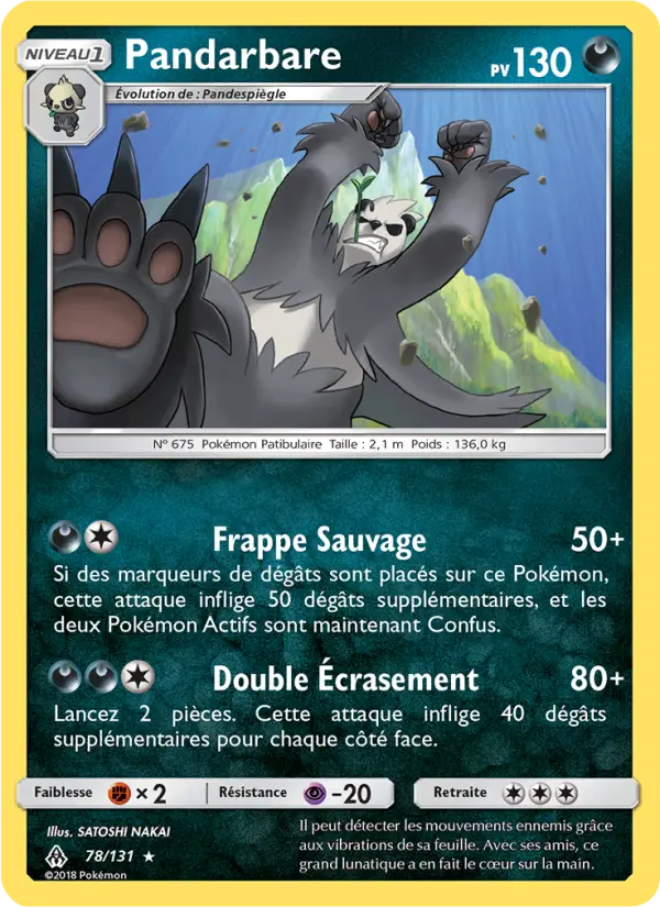 Scan HD carte Pokémon Pandarbare 78/131 — Lumière Interdite