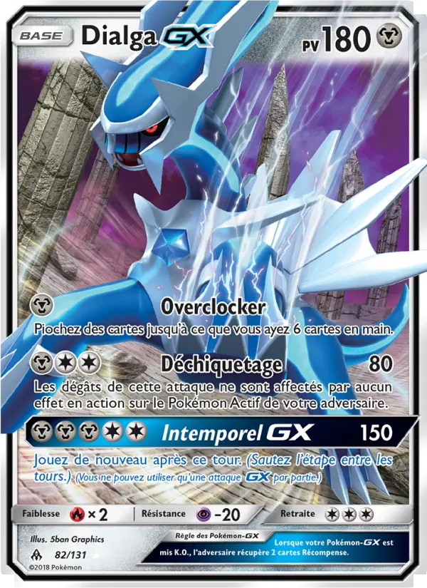Scan HD carte Pokémon Dialga GX 82/131 — Lumière Interdite