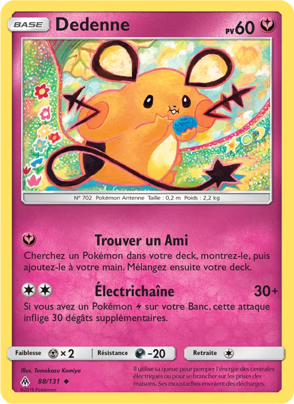 Scan HD carte Pokémon Dedenne 88/131 — Lumière Interdite