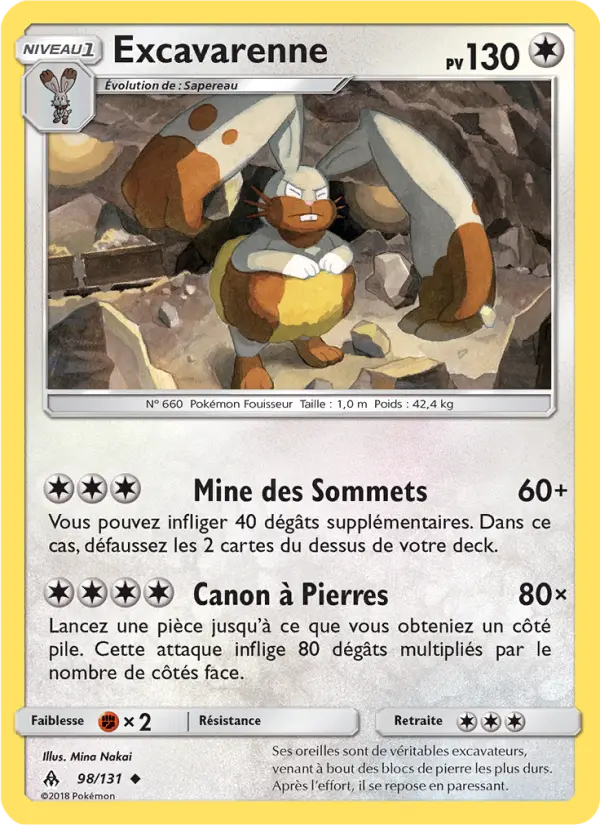 Scan HD carte Pokémon Excavarenne 98/131 — Lumière Interdite