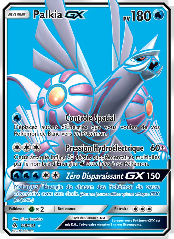 Scan HD carte Pokémon Palkia GX 119/131 — Lumière Interdite