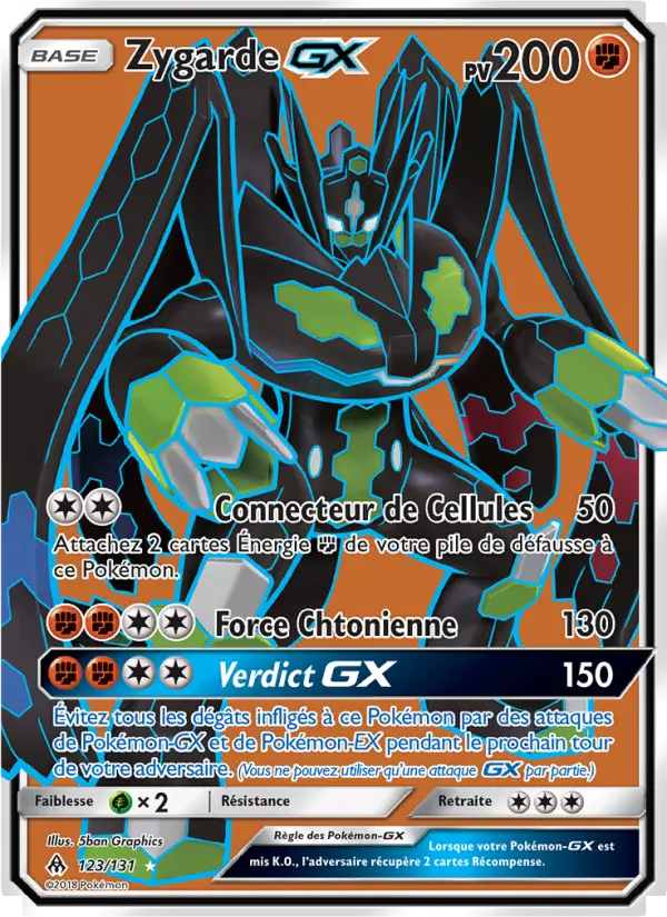 Scan HD carte Pokémon Zygarde GX 123/131 — Lumière Interdite