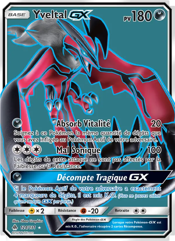 Scan HD carte Pokémon Yveltal GX 124/131 — Lumière Interdite