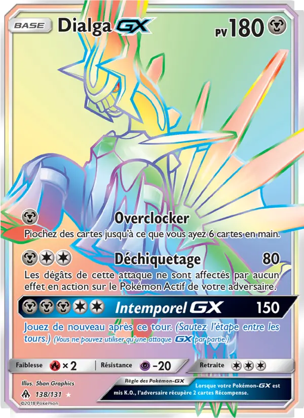 Scan HD carte Pokémon Dialga GX 138/131 — Lumière Interdite