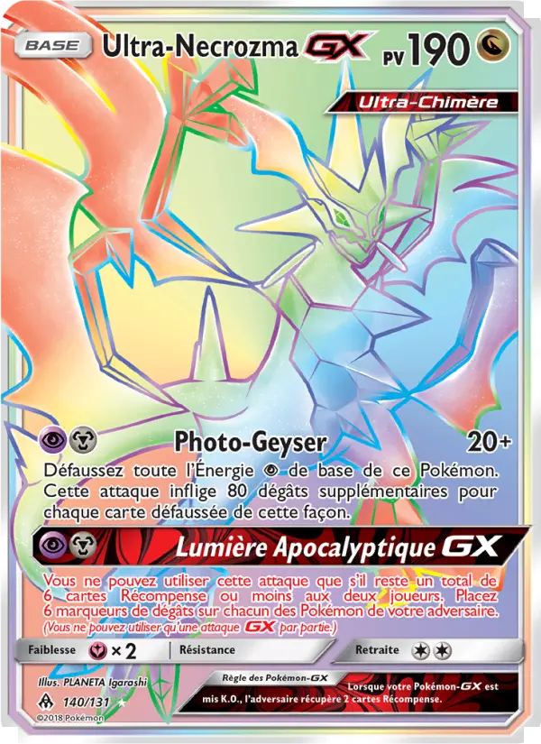 Scan HD carte Pokémon Ultra-Necrozma GX 140/131 — Lumière Interdite
