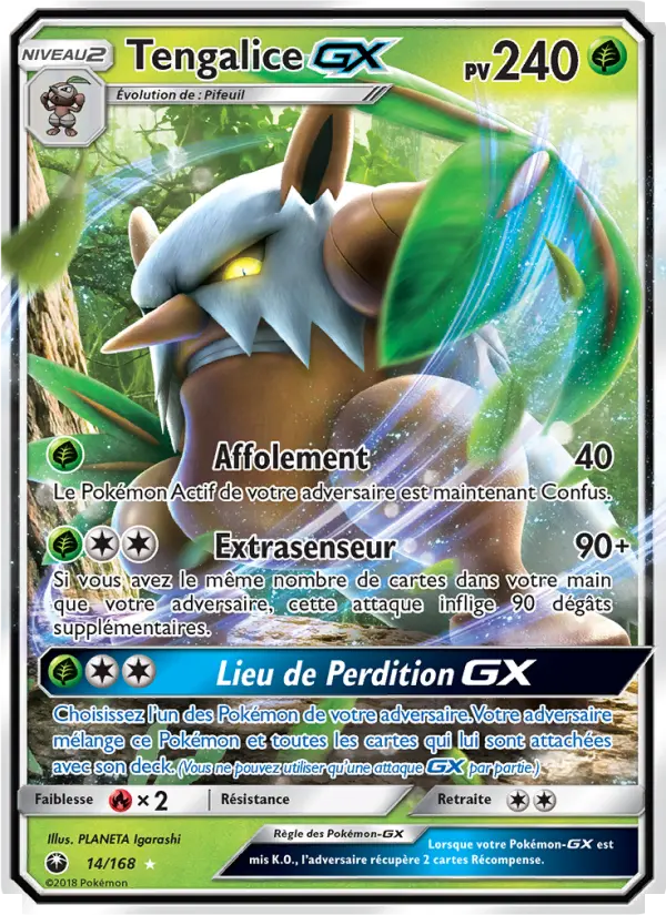 Scan HD carte Pokémon Tengalice GX 14/168 — Tempête Céleste